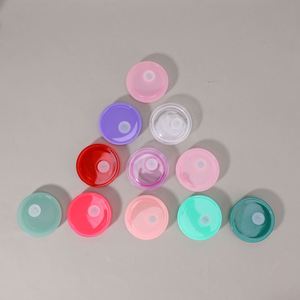 Tapa de silicona reutilizable de 16oz 20oz para vaso tipo globo de nieve, vaso de cola, tarro Mason, con un solo orificio, sellado plano, a prueba de fugas y con pajita - Product Image 4