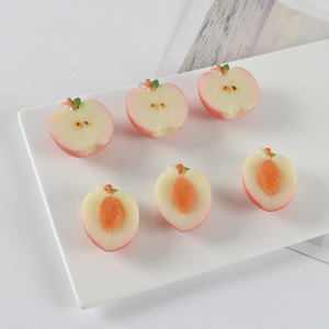 Llaveros de PVC con forma de frutas simuladas, adornos para mochilas, accesorios creativos hechos a mano (manzanas, melocotones, fruta del dragón) - Product Image 3