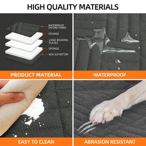 Extension de siège arrière Oxford et coton avec fenêtre en maille et poches de rangement Extension de siège <span class=keywords><strong>pour</strong></span> chiens Housse de siège arrière <span class=keywords><strong>pour</strong></span> chien <span class=keywords><strong>pour</strong></span> voitures - Product Image 2