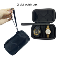 Étui de transport personnalisé en EVA pour montre, 2 emplacements, boîte à montre rigide antichoc, sacs et étuis en EVA pour montres-bracelets