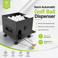 Distributeur de balles de golf semi-automatique personnalisé pour practice, alimentateur de balles avec construction métallique, capacité de 50 balles, machine à placer les tees