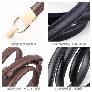 เข็มขัดหนังแท้หัวเข็มขัดโลหะผสม ปรับได้ ทรงสี่เหลี่ยม สีดำ สีน้ำตาล สีกาแฟ สไตล์ลำลอง ทนทาน ขึ้นรูปชิ้นเดียว - Product Image 5