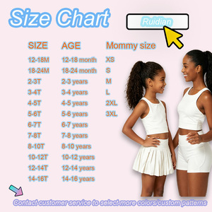 Ensemble 3 pièces d'été en Spandex et Nylon pour <span class=keywords><strong>Maman</strong></span> et Fille : Débardeur, Jupe Plissée et Short Cycliste pour <span class=keywords><strong>Yoga</strong></span> et Activités de Plein Air - Product Image 2