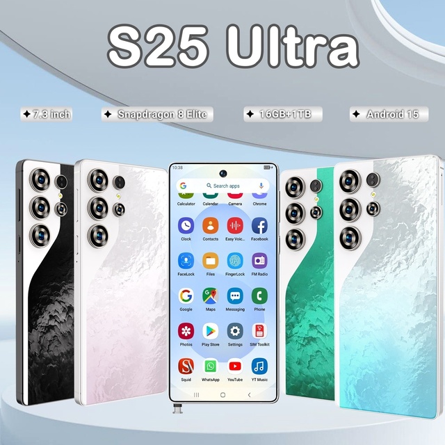 S25 Ultra Android 15 Smartphone 7.3 Inch Snapdragon8 Deca Core 16GB+1TB Large Storage 72+108MP Camera 5G CDMA HD Dual SIM