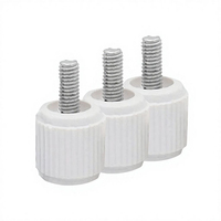 Vis à molette pour boîtier d'ordinateur PC 6-32 UNC, tête moletée en nylon, noir et blanc, fixations manuelles