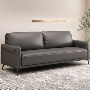 Modern Minimalist Office <b>Sofa</b> Set Leather Metal Frame Durable For Reception Meeting Room Boss Lounge Area - Product Image 4
