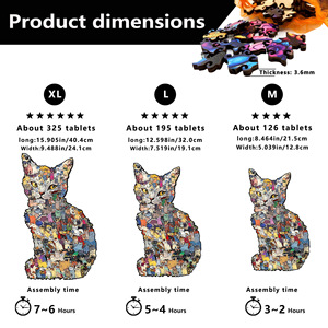 Rompecabezas de Madera Wacocetoy con Forma de Gato, 100 Piezas, Forma Irregular, Juguete de Rompecabezas para Adultos, Diseño Personalizable - Product Image 3