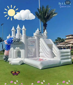Casa de rebote inflable de PVC de 20 pies de color pastel con tobogán y piscina de bolas, castillo hinchable para saltar para alquiler de fiestas - Product Image 5