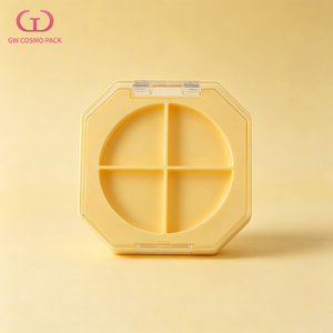 Estuche vacío octogonal transparente para polvos, paleta de maquillaje de sombras de ojos de 4 colores con inserto cuarto circular - Product Image 5