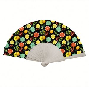 Wholesale High Promotional Folding Paper/Fabric Quality Custom Printed Logo Plastic Hand Held Fan Printed Fans - Product Image 3