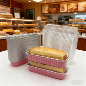 Aluminum Foil Baking <strong>Tray</strong> Rectangular Mini Bread Baking <strong>Tray</strong> Suitable for Baking BBQ <strong>Cake</strong> Containers with Lid - Product Image 1