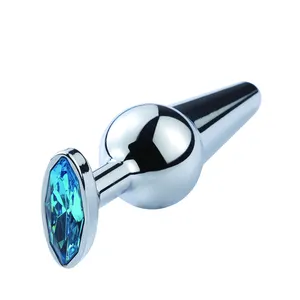 Wholesale Straight D Oval stainless Sex Enhance Product Sterling Steel Gem Anal Plug