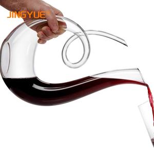 Decantador de vino soplado a mano, 40oz, 1200ml, creativo, sin plomo, cristal transparente, <span class=keywords><strong>Serie</strong></span> de arte triple, para <span class=keywords><strong>gran</strong></span> regalo - Product Image 3