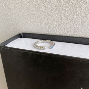 Dylam Adjustable 925 Sterling <b>Silver</b> Statement <b>Rings</b> with Colorful Stone Personalized Letter <b>Stacking</b> <b>Ring</b> for Women Girls - Product Image 5