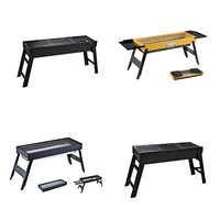 Barbecue à gaz portable pliable en acier inoxydable avec roues, table latérale, couvercle émaillé moderne, pour usage extérieur, camping, terrasse, propane, CE GS