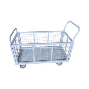 Nền tảng handcart kho đa mục đích <span class=keywords><strong>Heavy</strong></span>-<span class=keywords><strong>Duty</strong></span> sắt phẳng xe tải với hàng rào và khả năng chịu tải cao - Product Image 3