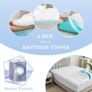 <span class=keywords><strong>Surmatelas</strong></span> en mousse à mémoire <span class=keywords><strong>de</strong></span> <span class=keywords><strong>forme</strong></span> double couche <span class=keywords><strong>de</strong></span> 4 pouces avec 3 pouces <span class=keywords><strong>de</strong></span> mousse à mémoire <span class=keywords><strong>de</strong></span> <span class=keywords><strong>forme</strong></span> et 1 pouce <span class=keywords><strong>de</strong></span> coussin <span class=keywords><strong>de</strong></span> surface rembourré en fibres écologiques - Product Image 6