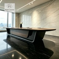 HYZ-284X Table de conférence moderne minimaliste en bois de frêne massif, capacité 10 personnes, avec prise et lampe de bureau, livraison porte-à-porte