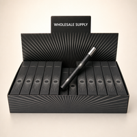 Flacon de parfum vide en verre 35 ml en gros, atomiseur de voyage rechargeable noir et argenté avec capuchon métallique, boîte de présentation luxueuse et ornée