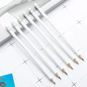 ที่กำหนดเองสีโลโก้มาตรฐานดินสอสีขาวดินสอเด็กชุดดินสอ
