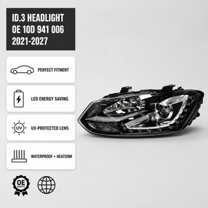 Faro Delantero Derecho LED OEM 10D941006 10D941005, Eficiente Energéticamente, para VW <span class=keywords><strong>ID3</strong></span> 2020-2025, Hatchback Compacto EV, Plataforma MEB - Product Image 1