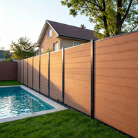 Clôture de jardin écologique en WPC, cadre en aluminium, panneau de clôture en bois composite plastique, imperméable, 6 pieds, extérieur