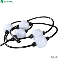 SHIJI Vente en gros de boules LED individuelles DC24V DMX512 WS2801, décoration de bâtiment, boule LED magique programmable, lumière pixelisée extérieure