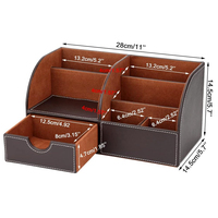 Boîtes de rangement multifonctions en cuir, accessoires de bureau, porte-stylos et crayons en cuir marron, boîte de rangement pour articles divers, V-ding VD-407