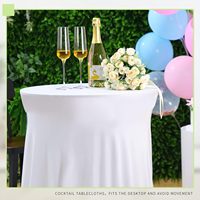 Housses de table rondes en spandex avec jupe, nappes extensibles carrées pour tables hautes ajustées, idéales pour bars, fêtes et banquets