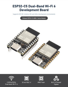 บอร์ดพัฒนา ESP32-C5 รองรับ Wi-Fi 6 แบบดูอัลแบนด์ 240MHz ซีพียูแบบซิงเกิลคอร์ RISC-V  โมดูลในตัว ESP32-C5-MINI-1 ซีรีส์ รองรับ BLE Zigbee Thread I - Product Image 2