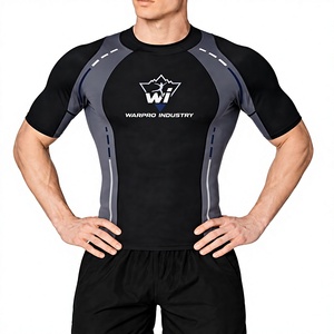 Men's Short Sleeve Rash Guard <b>Compression</b> <b>Shirt</b> for MMA BJJ Grappling Surfing Swimming Gym Training Custom Logo Wholesale - Product Image 5