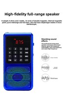 Mini radio FM portable pour lecteur MP3 de poche, enregistreur vocal, carte SD, batterie rechargeable, lampe torche LED