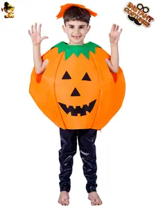 Halloween Kids Pumpkin Costumes 3PCS Kids Cosplay Party Clothes Hats And Pumpkin Totes