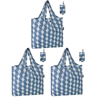 Sacs d'épicerie pliables réutilisables en polyester recyclé, sac de courses pliable pour les courses au supermarché