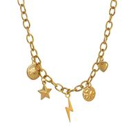 Collier en acier inoxydable plaqué or 18 carats à la mode breloques perle d'imitation mignonne pour la fabrication de bijoux lien forme de fleur pour les fêtes