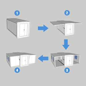 Gran oferta, contenedor de acero portátil estándar de 20 pies, casa prefabricada, Oficina plegable extensible, sala de actividades móvil para el hogar <span class=keywords><strong>Offi</strong></span> - Product Image 5