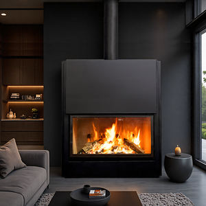Chimenea de <span class=keywords><strong>leña</strong></span> para exteriores de pellets de interior moderna Inserto de estufa independiente de <span class=keywords><strong>hierro</strong></span> <span class=keywords><strong>fundido</strong></span> con Vista de vidrio Calefacción de <span class=keywords><strong>leña</strong></span> fácil - Product Image 4