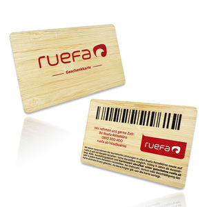 Tarjeta de Visita de Madera de Bambú Personalizada con Logotipo Grabado con Láser, Impermeable, con Código de Barras Impreso - Product Image 1