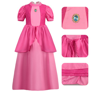 Robe de cosplay princesse Brigitte pour filles, manches bouffantes avec garniture en dentelle, Costume printemps 2023, âge 8-13 ans, thème fantaisie occidentale - Product Image 2