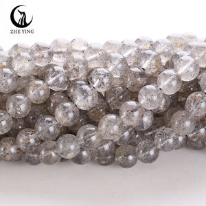 Zhe Ying 6/8/10mm perles de pierre de Quartz fraise noire perles de pierre rondes pour la fabrication de bijoux perles de Quartz fraise noire - Product Image 2