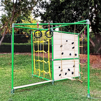 Conjunto de Actividades para Niños: Columpio de Anillas Colorido, Barra Horizontal, Trapecio, Red de Cuerdas y Escalador de Mono para Jardín y Preescolar