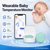 Thermomètre Bluetooth portable OEM pour bébé, surveillance continue de la température, alarme de fièvre via application, thermomètre médical intelligent axillaire