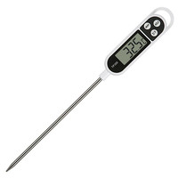 Termometer Memasak Digital dengan Probe Panjang, Layar LCD Auto-Off, Bersertifikasi CE, Warna Putih untuk BBQ, Daging, Gula & Susu