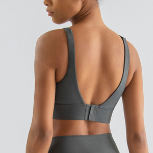 Supporto sportivo leggero da donna antiurto da corsa reggiseno Yoga profondo V schienale fisso tazza sportiva stampa biancheria intima poli reggiseno Fitness - Product Image 5