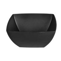 Service de vaisselle en mélamine à motif personnalisé, assiette à dîner carrée de couleur noire ensemble de vaisselle en mélamine