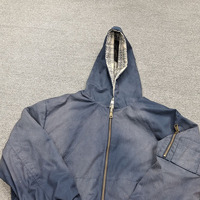 Veste zippée en nylon double couche personnalisée, style vintage délavé à l'acide, broderie, sweat-shirt et hoodie grande taille