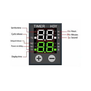 Miniatur pengatur waktu Multi tegangan, tampilan LCD Digital dengan relai kontrol siklus & penundaan 12V 24V 220V ukuran H3Y-2/4 relai waktu - Product Image 3