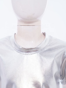 Costume de danse jazz pour filles de 2 à 14 ans, hauts métalliques brillants, t-shirt pour compétitions, tenue décontractée quotidienne - Product Image 3