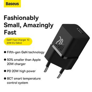 <span class=keywords><strong>Baseus</strong></span> GaN5 Chargeur rapide mini <span class=keywords><strong>USB</strong></span> C 20W EU pour <span class=keywords><strong>iPhone</strong></span> 15 14 13 12 - Product Image 2