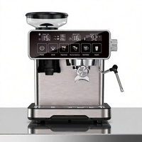 Machine à café semi-automatique professionnelle 20 bars avec broyeur intégré 1150W en acier inoxydable électrique pour expresso